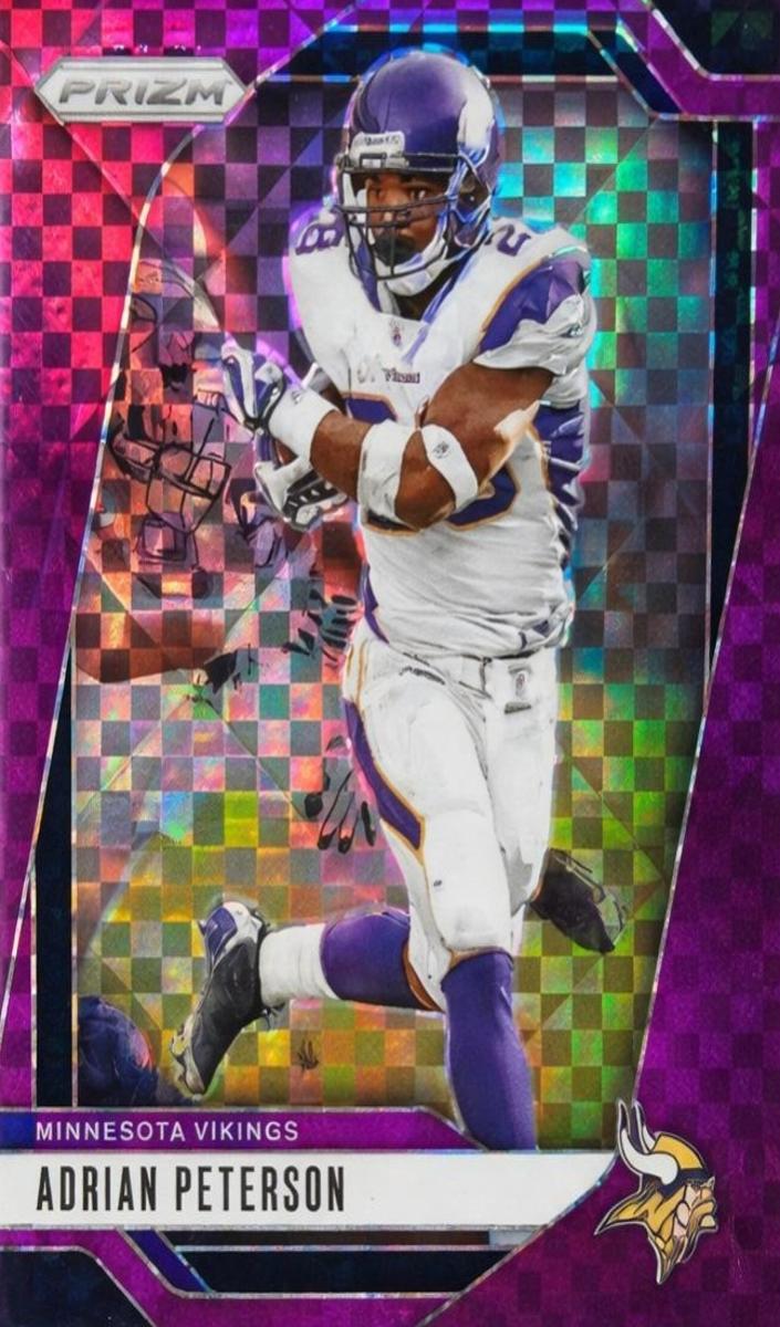 2024 Panini Prizm Football Purple Power Adrian Peterson #191 SGC 9
