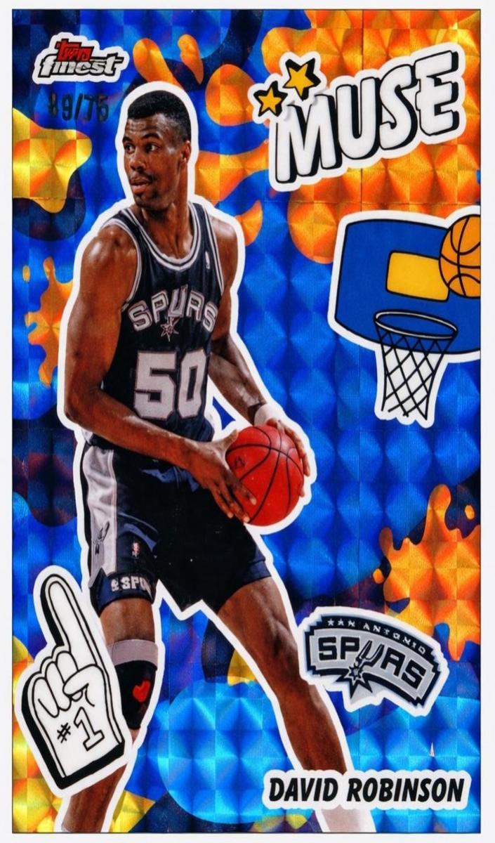 2025 Topps Finest Basketball Blue Geometric Refractor David Robinson #M-19 PSA 8