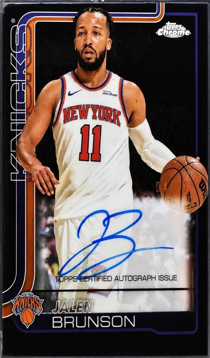 2025 Topps Chrome Basketball Black Refractor Jalen Brunson #TCA-JB PSA 9
