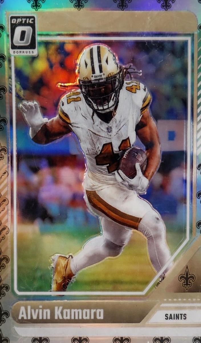 2024 Donruss Optic Football Team Logo Alvin Kamara #140 PSA 8
