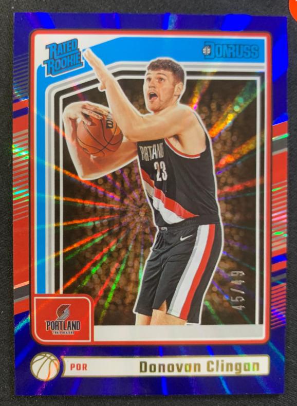 2024 Panini Donruss Basketball Holo Blue Laser Donovan Clingan #223 PSA 9
