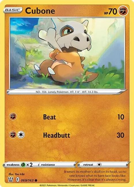 2021 Pokemon Battle Styles Cubone #69