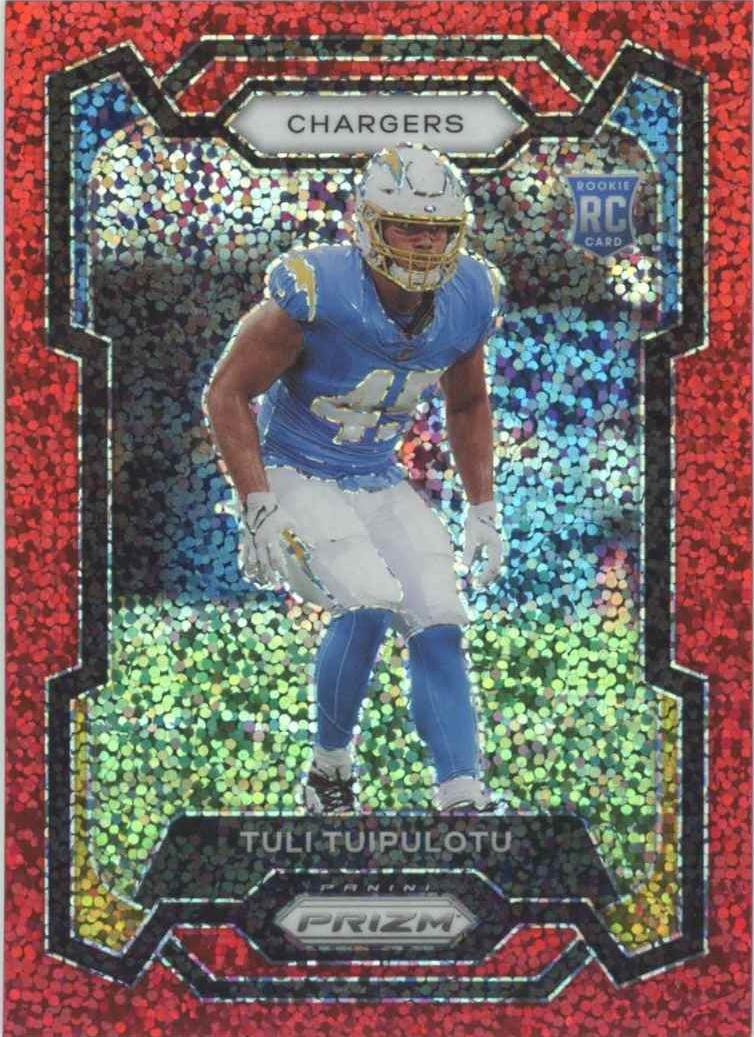 2023 Panini Prizm Football Red Sparkle Tuli Tuipulotu #354 PSA 9
