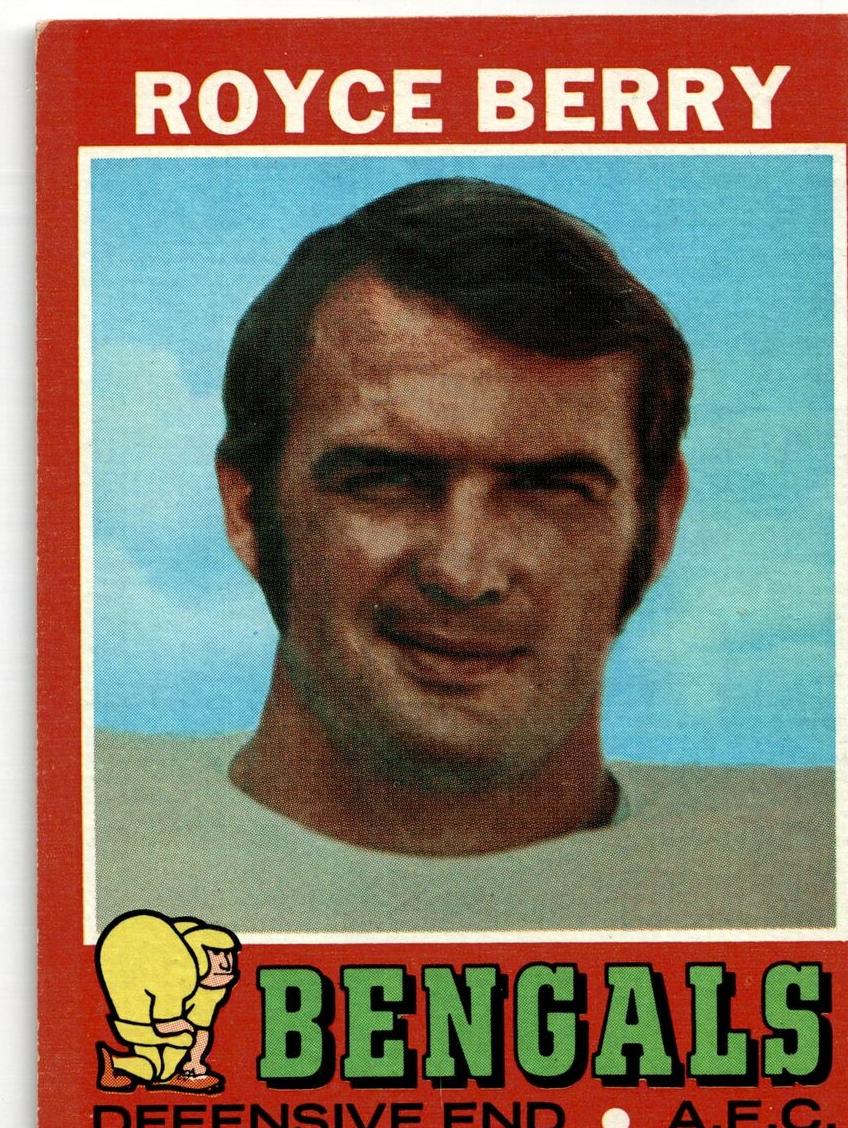 1971 Topps Football Royce Berry #182 PSA 8
