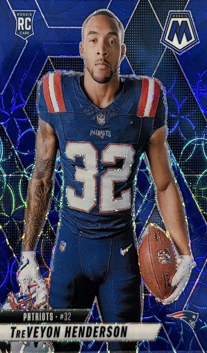 2025 Panini Mosaic Football Blue Scope TreVeyon Henderson #278 PSA 9