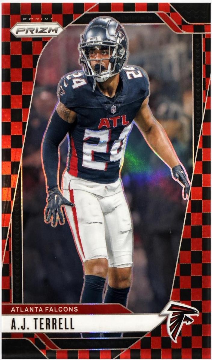 2024 Panini Prizm Football Black and Red Checker A.J. Terrell #15