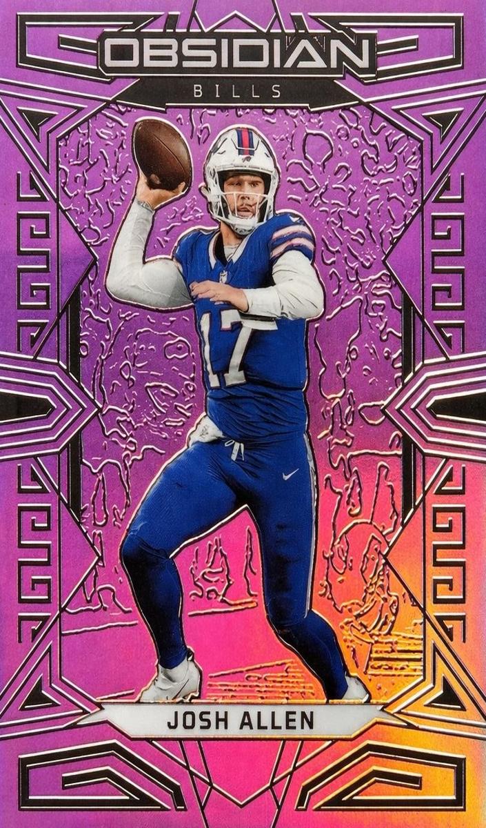 2023 Panini Obsidian Football Electric Etch Purple Flood FOTL Josh Allen #11 PSA 10