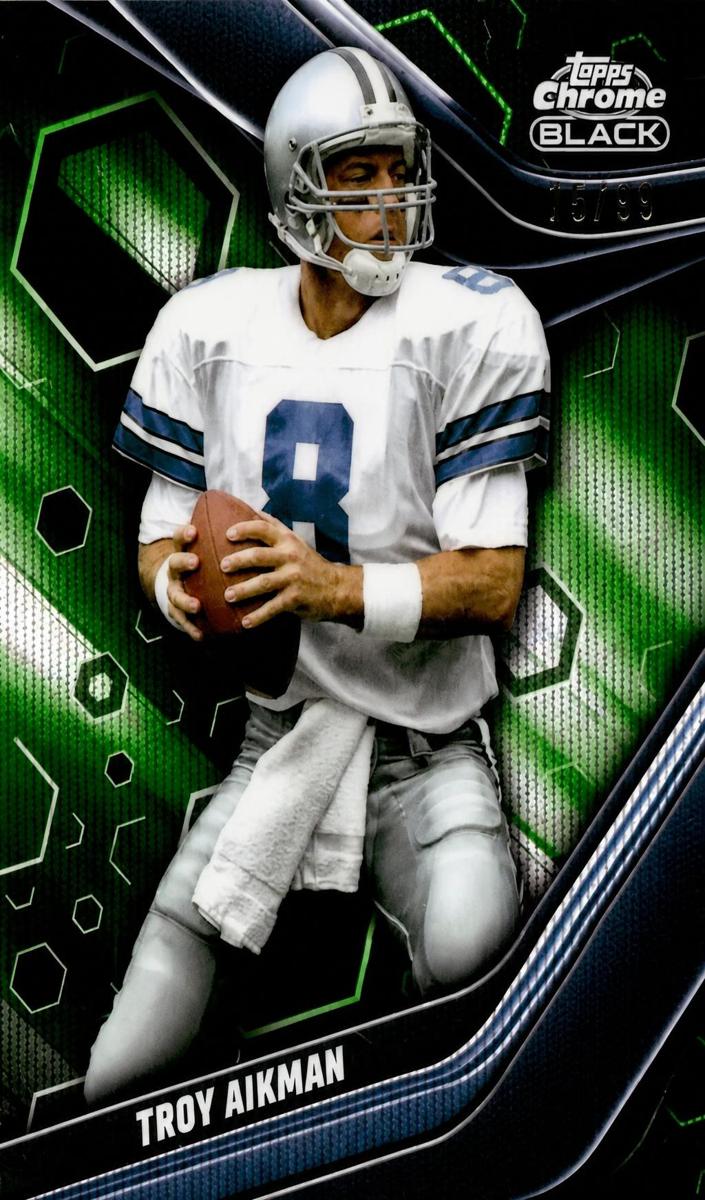 2023 Topps Composite Football Green Wave Refractor Troy Aikman #114