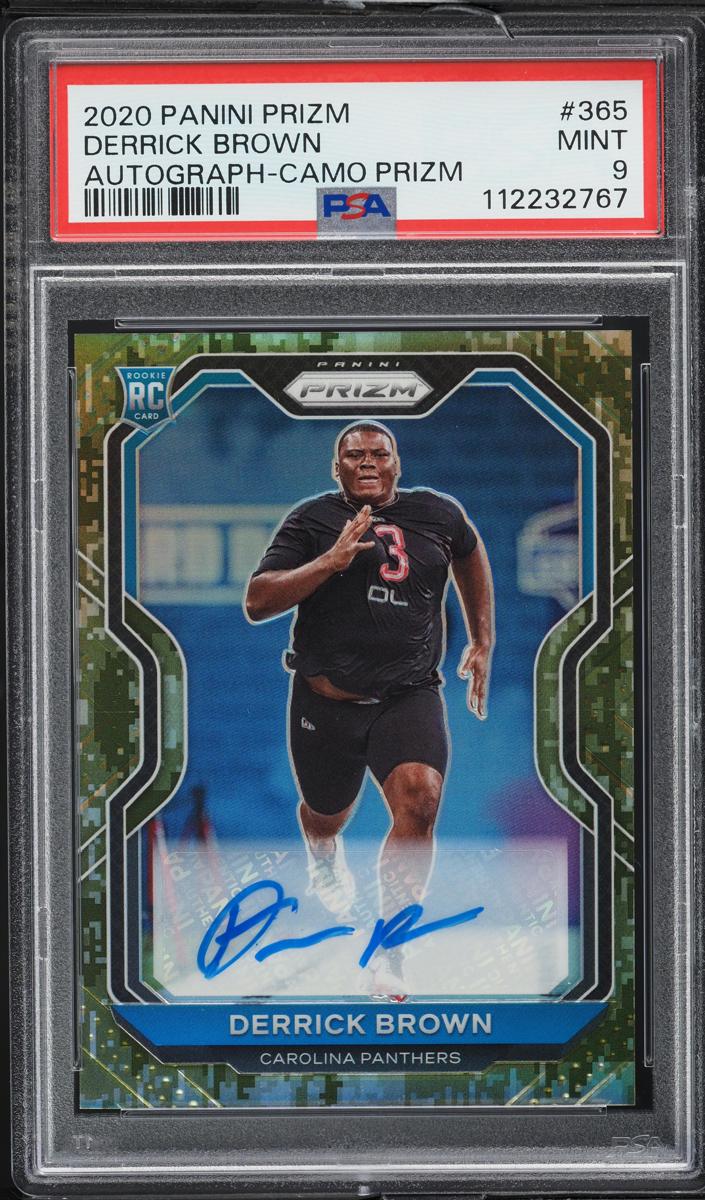 2020 Panini Prizm Football Camo Derrick Brown #365 PSA 8.5
