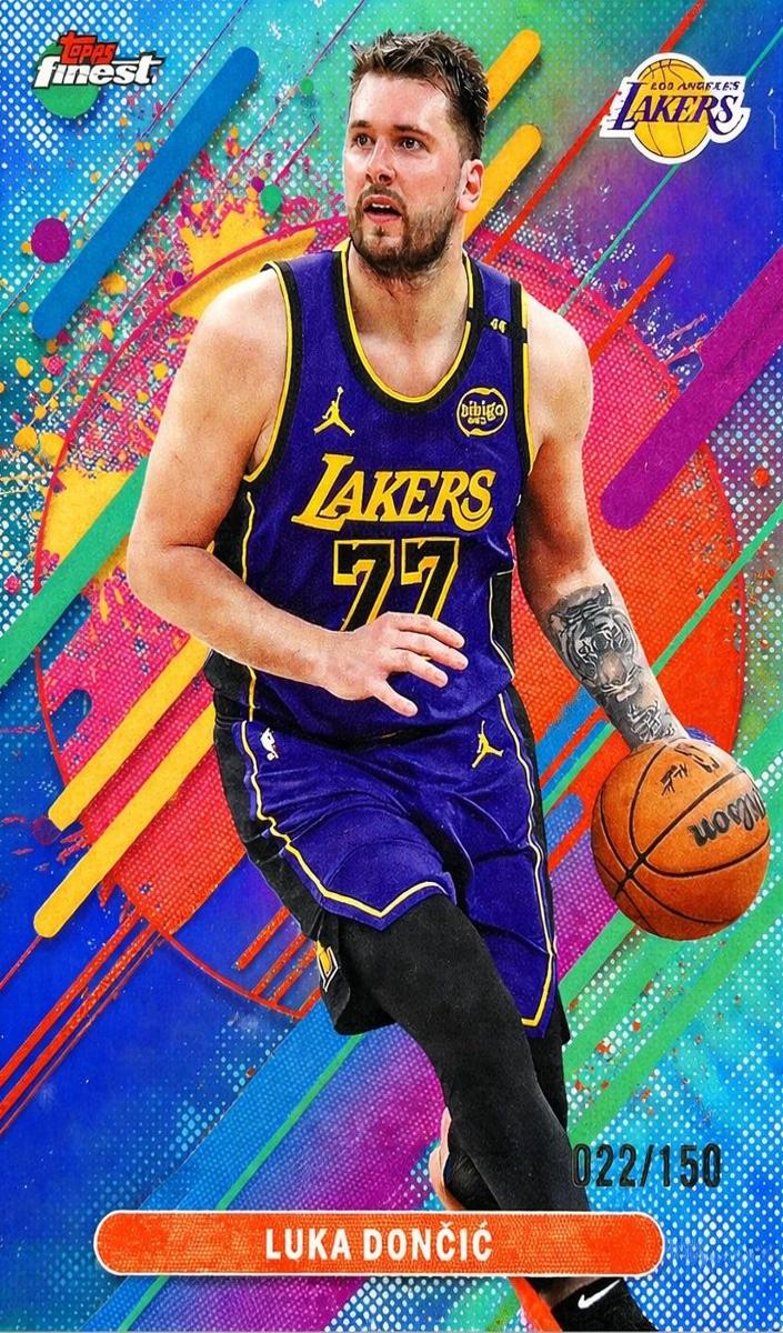 2025 Topps Finest Basketball Sky Blue Refractor Luka Doncic #281
