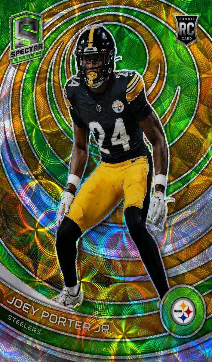 2023 Panini Spectra Football Neon Green Die Cut Joey Porter Jr. #137