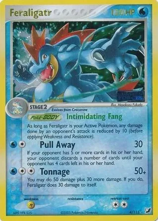 2005 Pokemon EX Unseen Forces Reverse Holo Feraligatr #4