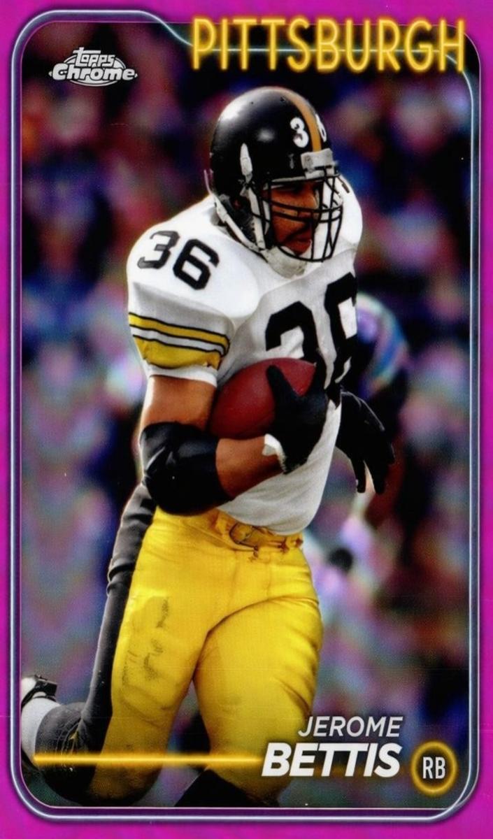 2024 Topps Chrome Football Pink Refractor Jerome Bettis #164 PSA 8