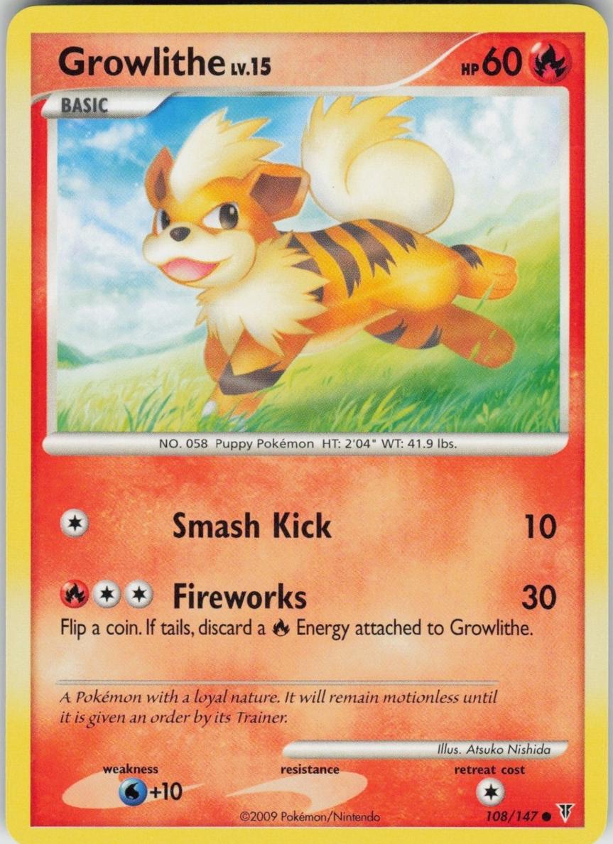 2009 Pokemon Platinum Supreme Victors Growlithe #108 CGC 8.5