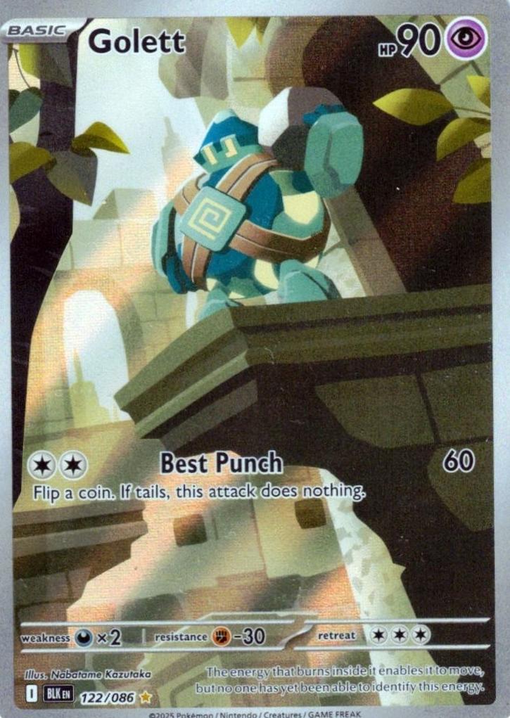2025 Pokemon Scarlet & Violet Black Bolt Golett #122 RAW Ungraded