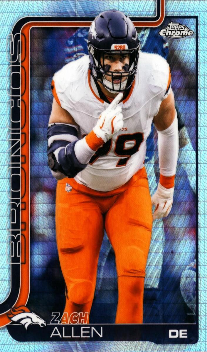 2025 Topps Chrome Football Prism Refractor Zach Allen #95