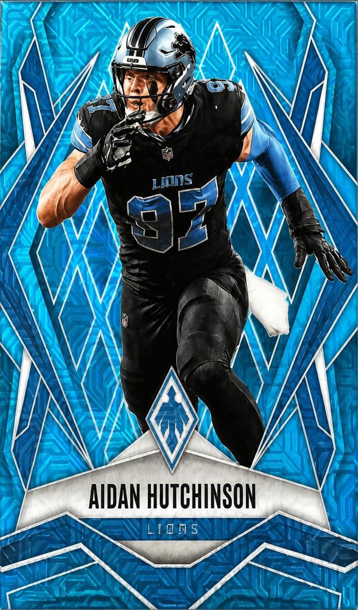 2025 Panini Phoenix Football Light Blue Mojo Aidan Hutchinson #21