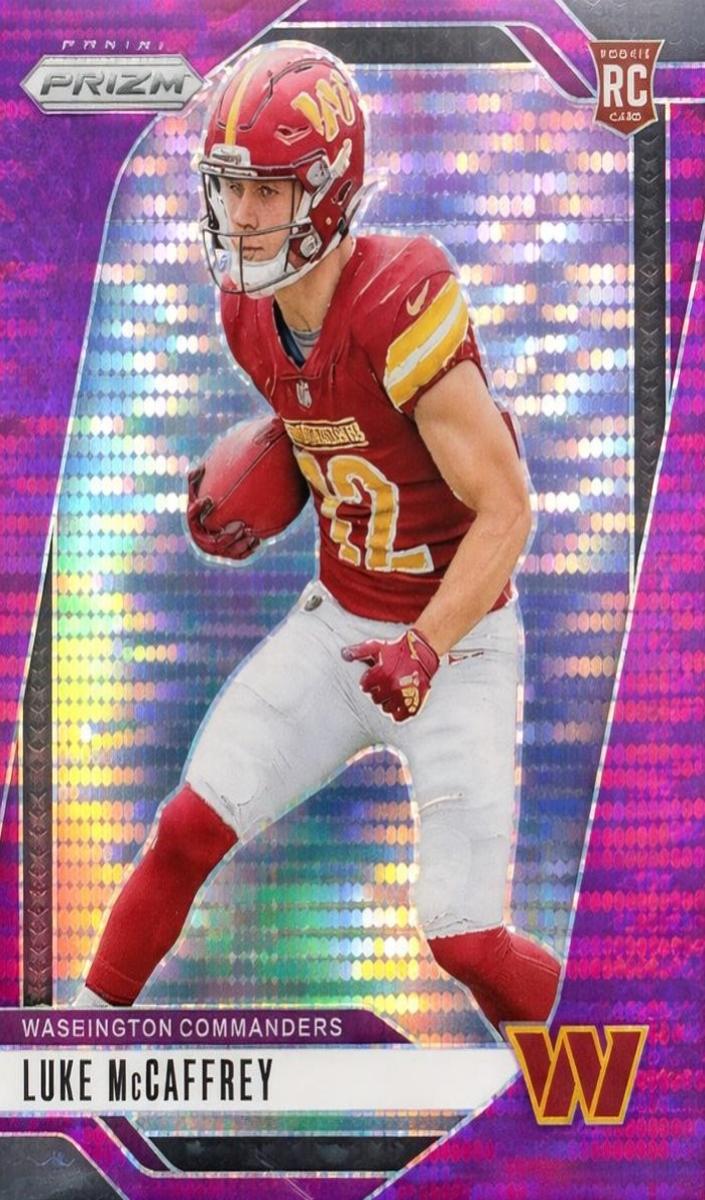 2024 Panini Prizm Football Purple Pulsar Luke McCaffrey #367