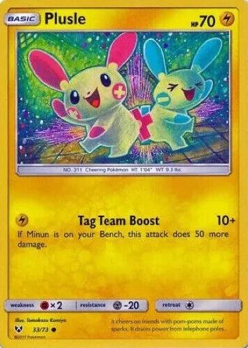2017 Pokemon Sun & Moon Shining Legends Plusle #33
