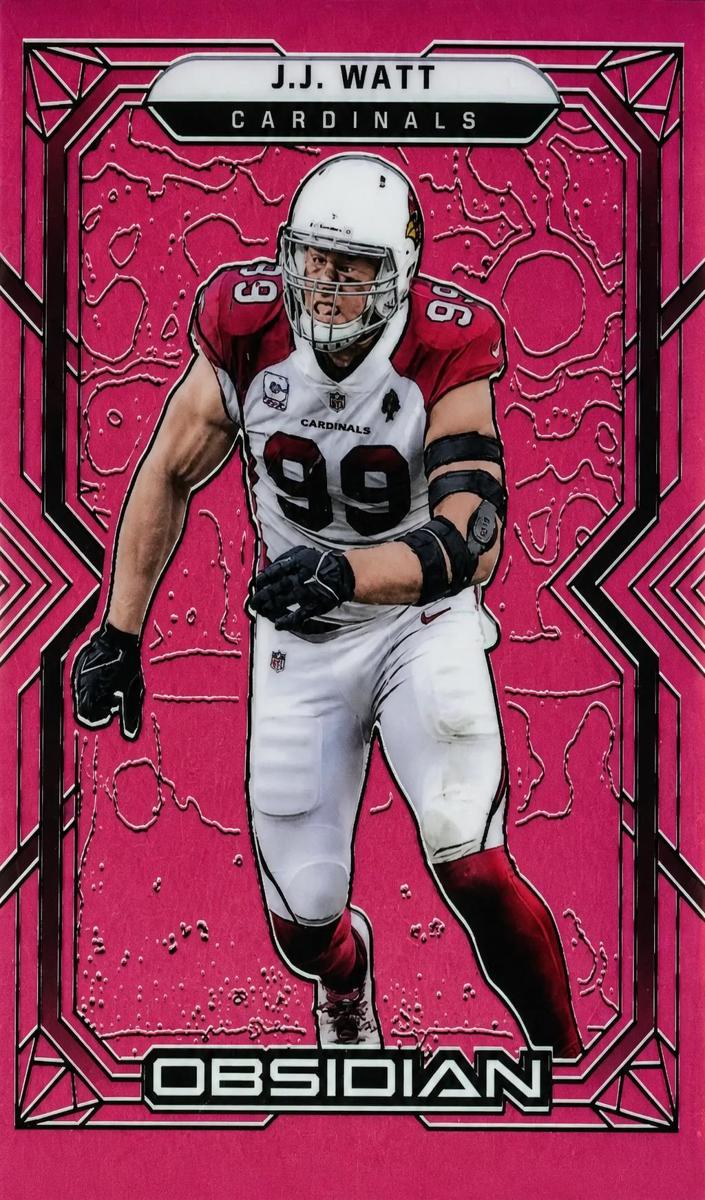 2022 Panini Obsidian Football Electric Etch Red Flood J.J. Watt #3
