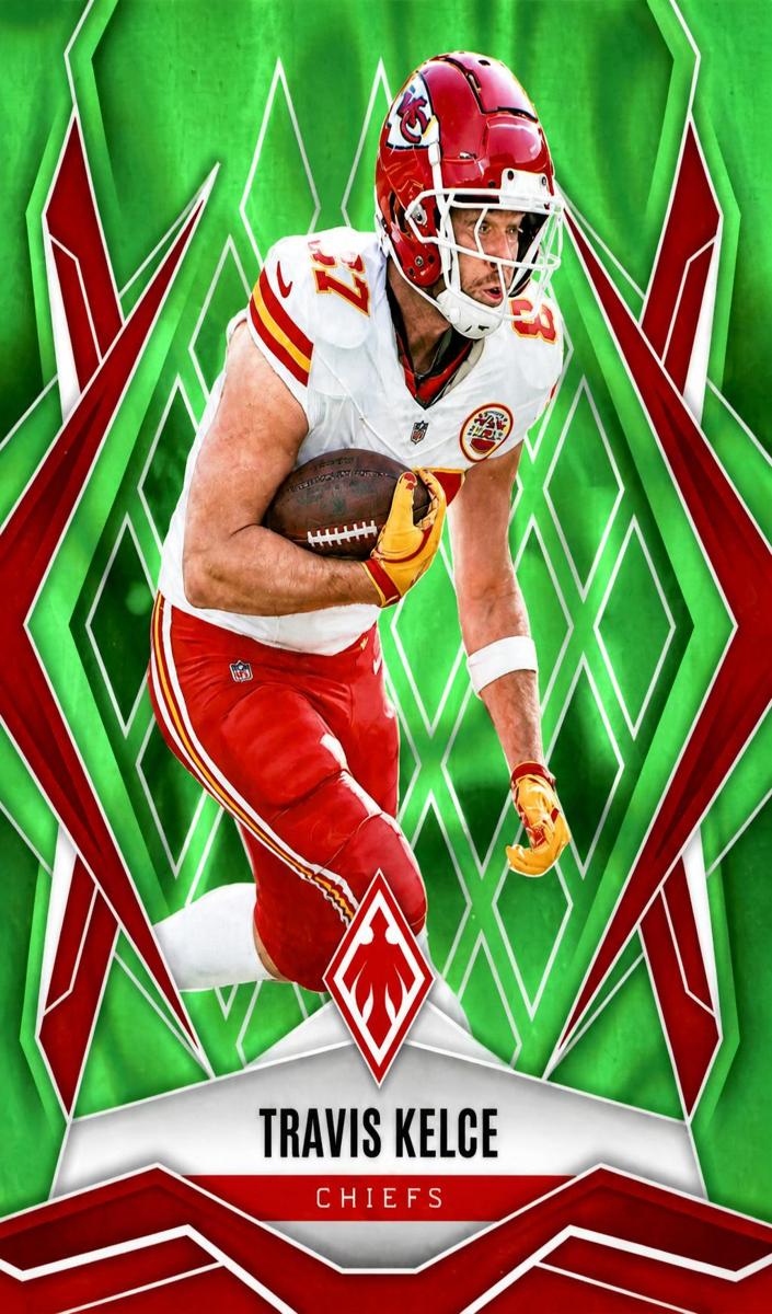 2025 Panini Phoenix Football Lime Green Lava Travis Kelce #60