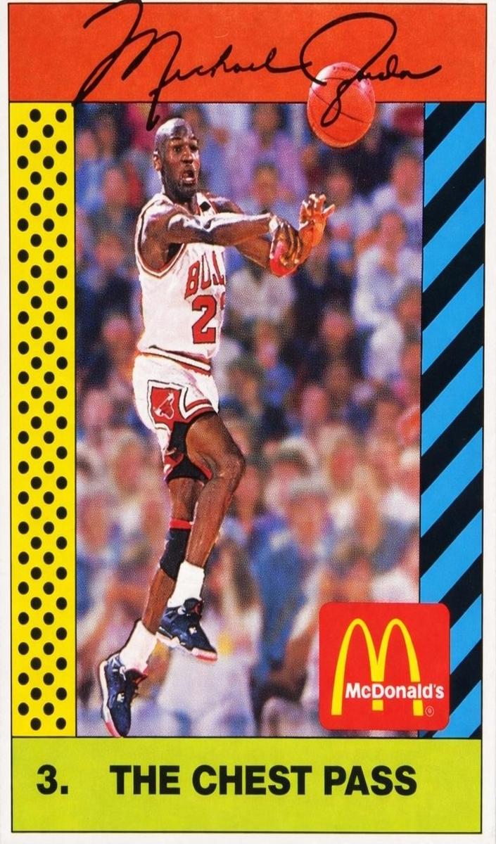 1990 McDonald's Michael Jordan Basketball The Chest Pass Michael Jordan #3 PSA 8
