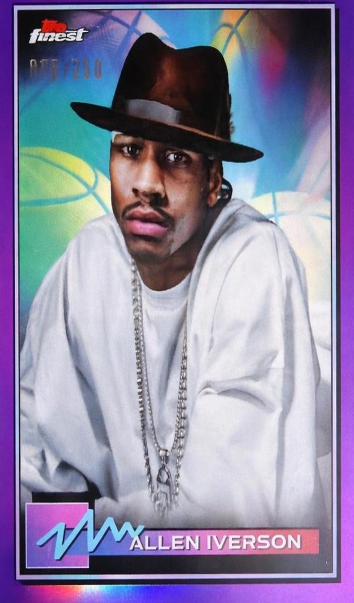 2021 Topps Finest Basketball Purple Refractor Allen Iverson #2 PSA 8