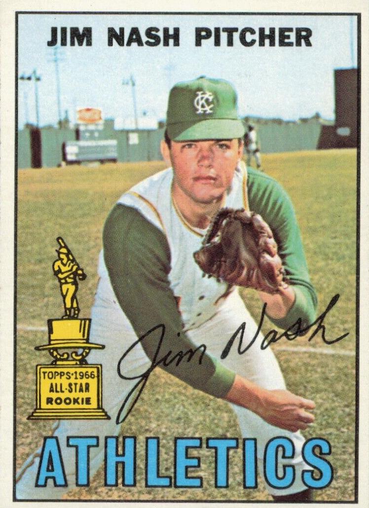 1967 Topps Baseball Jim Nash #90 PSA 8