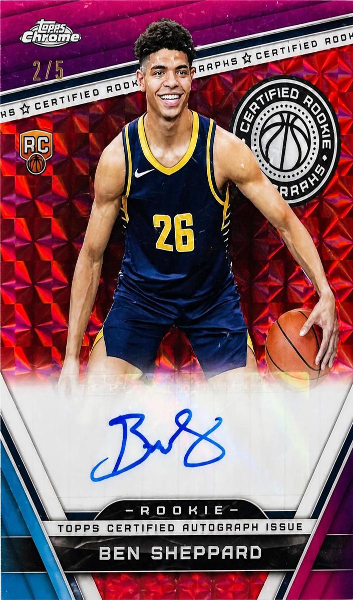 2023 Topps Chrome Basketball Red Refractor Ben Sheppard #CRA-BES