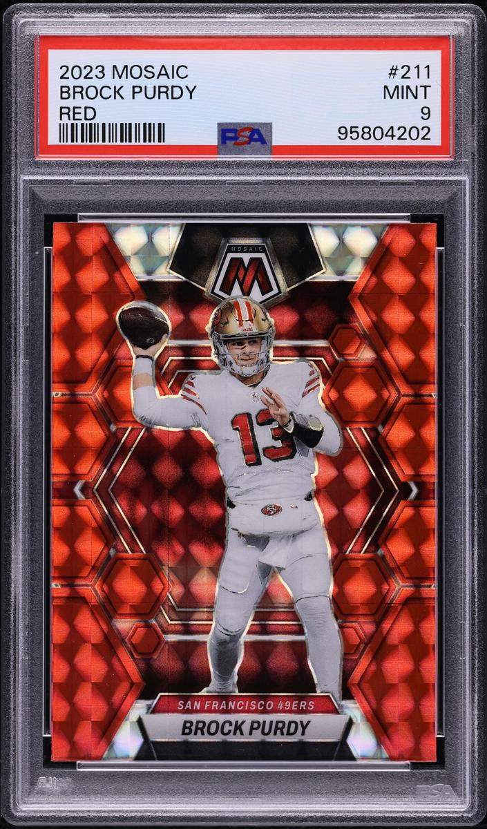 2023 Panini Mosaic Football Red Brock Purdy #211 PSA 9