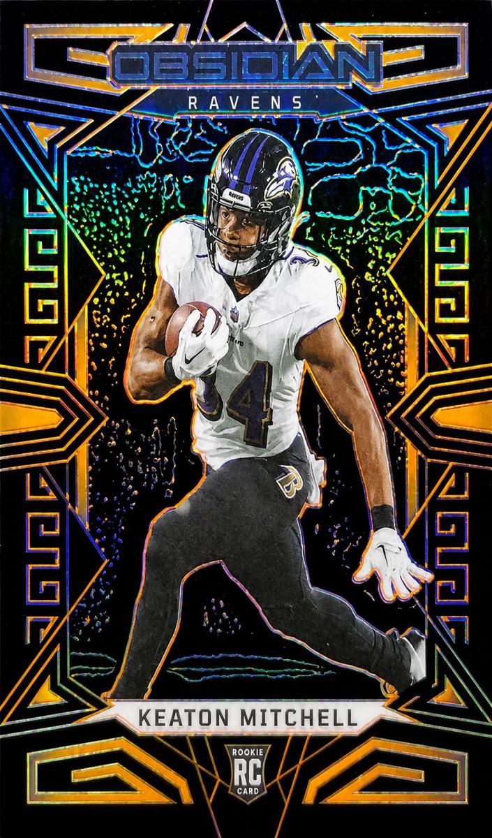 2023 Panini Obsidian Football Electric Etch Orange Keaton Mitchell #106