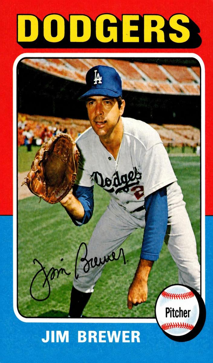 1975 O-Pee-Chee Baseball Jim Brewer #163 PSA 8