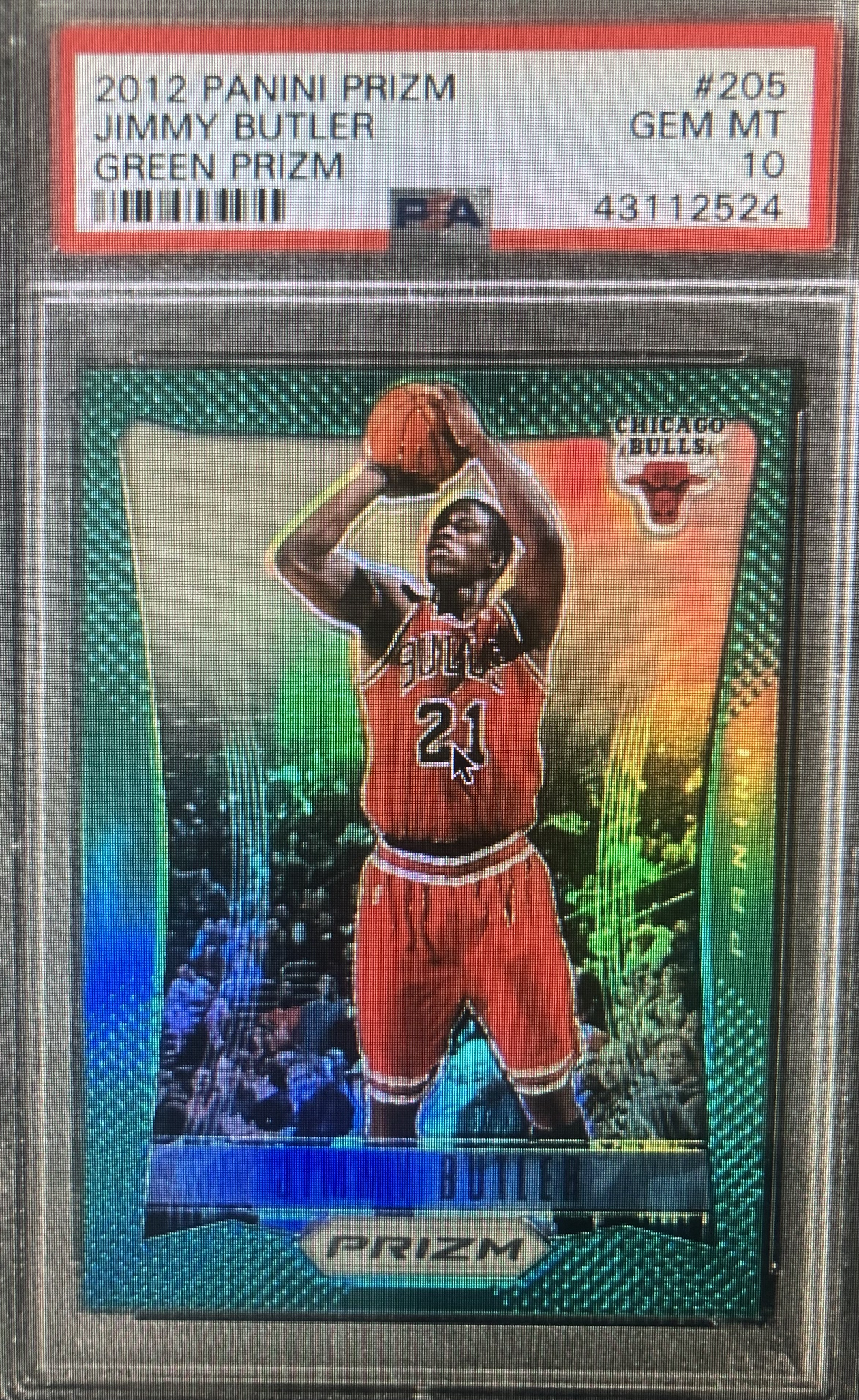 2012 Panini Prizm Basketball Green Jimmy Butler #205 PSA 9