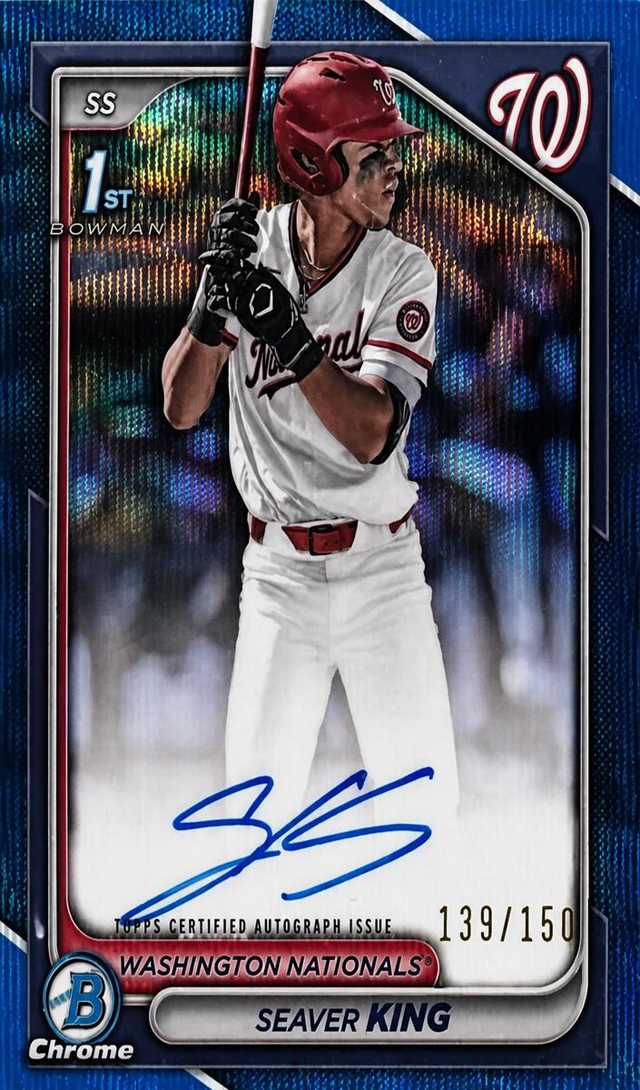 2024 Bowman Draft Chrome Baseball Blue Wave Refractor Seaver King #CPA-SK PSA 8