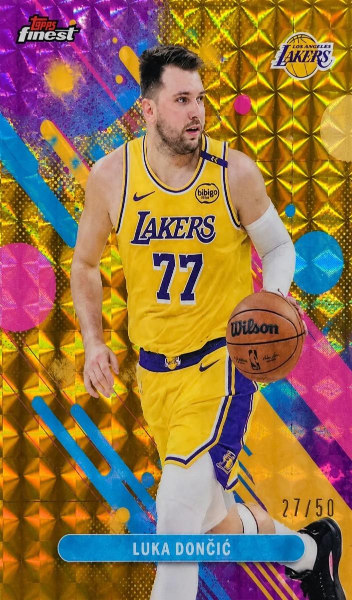 2025 Topps Finest Basketball Gold Geometric Refractor Luka Doncic #81 PSA 10