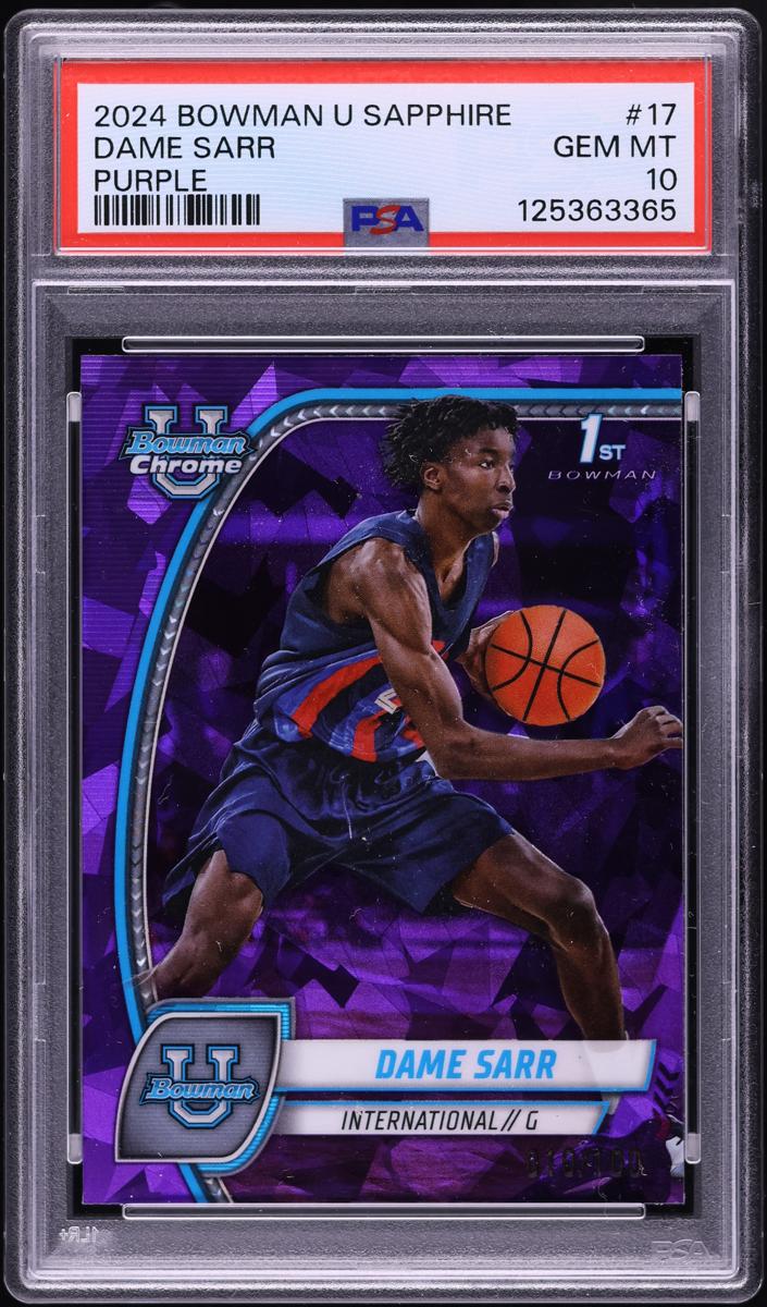2024 Bowman Chrome University Sapphire Basketball Purple Dame Sarr #17