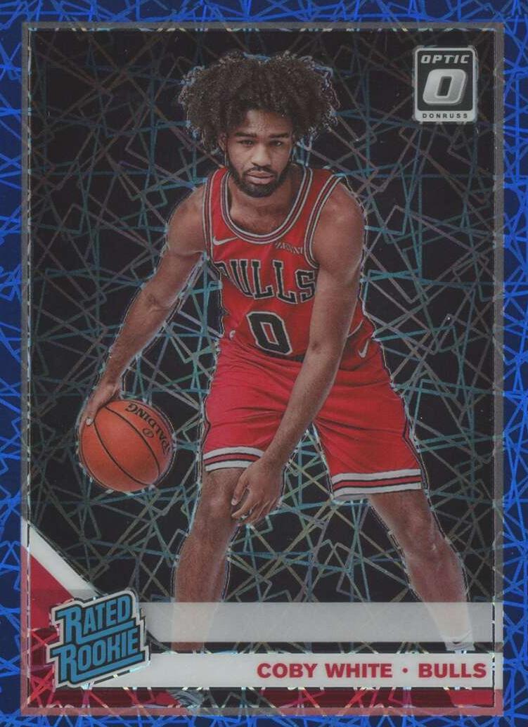 2019 Donruss Optic Basketball Blue Velocity Coby White #180 PSA 9