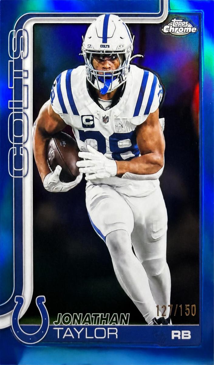 2025 Topps Chrome Football Blue Wave Refractor Jonathan Taylor #130