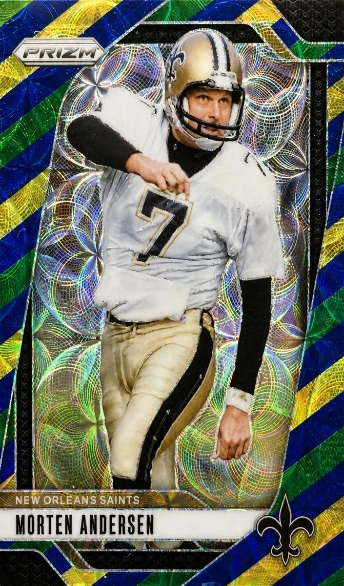 2024 Panini Prizm Football Choice Blue Yellow and Green Morten Andersen #211