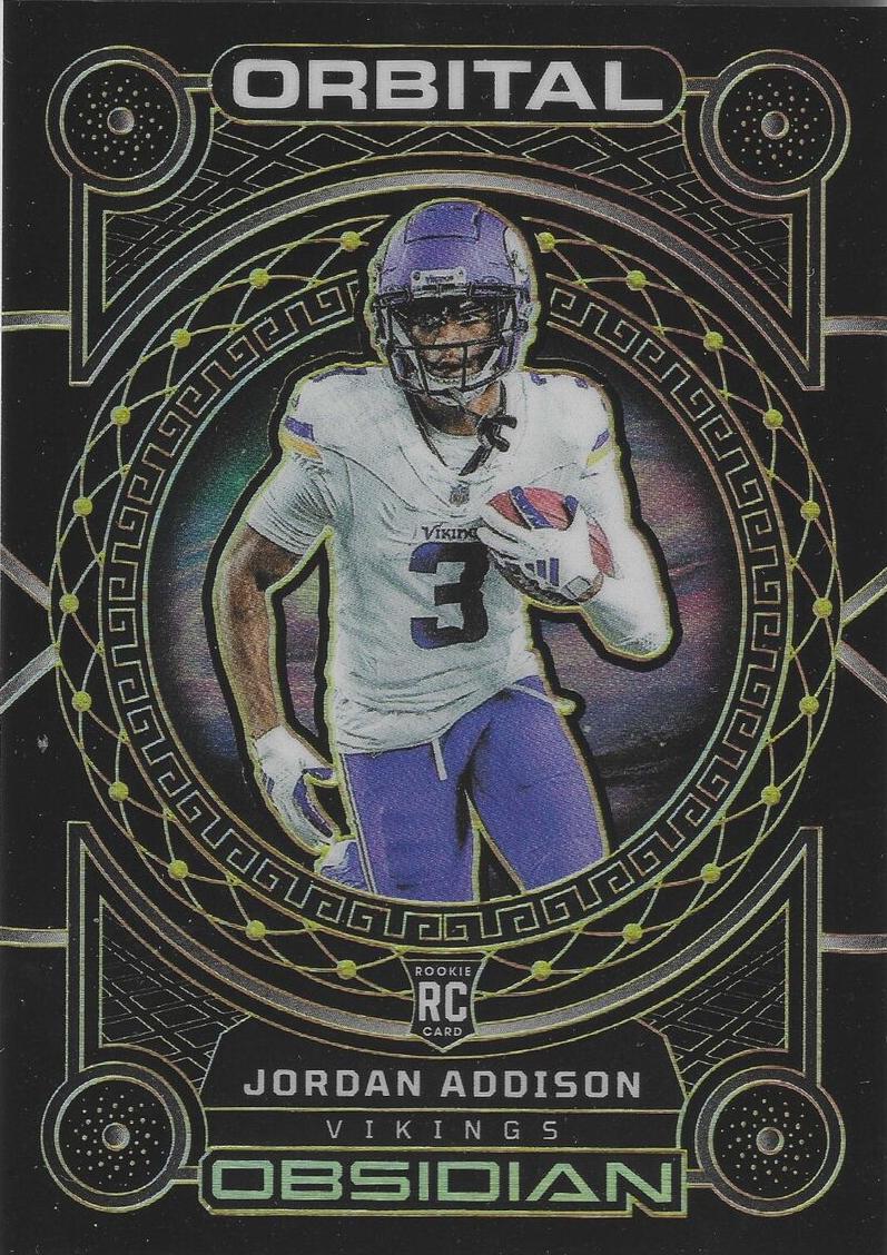 2023 Panini Obsidian Football Electric Etch Yellow Jordan Addison #15