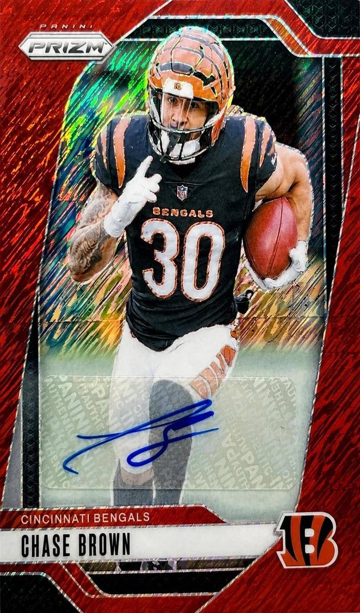 2024 Panini Prizm Football Red Shimmer Chase Brown #60