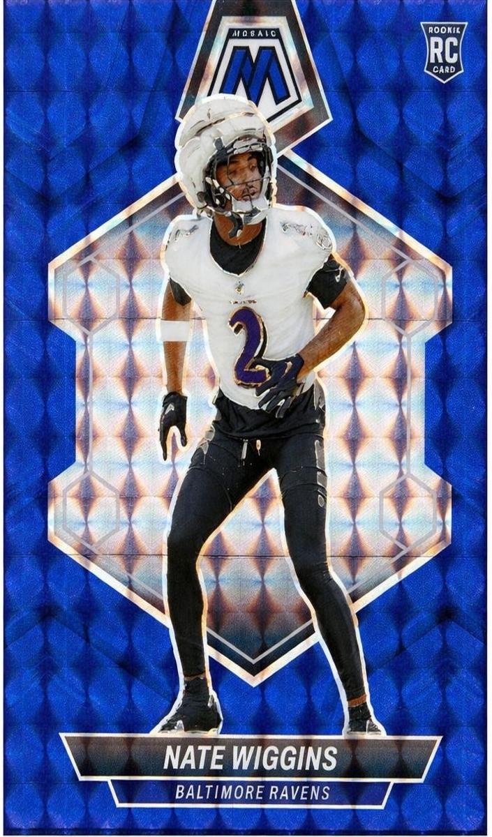 2024 Panini Mosaic Football Blue Nate Wiggins #330