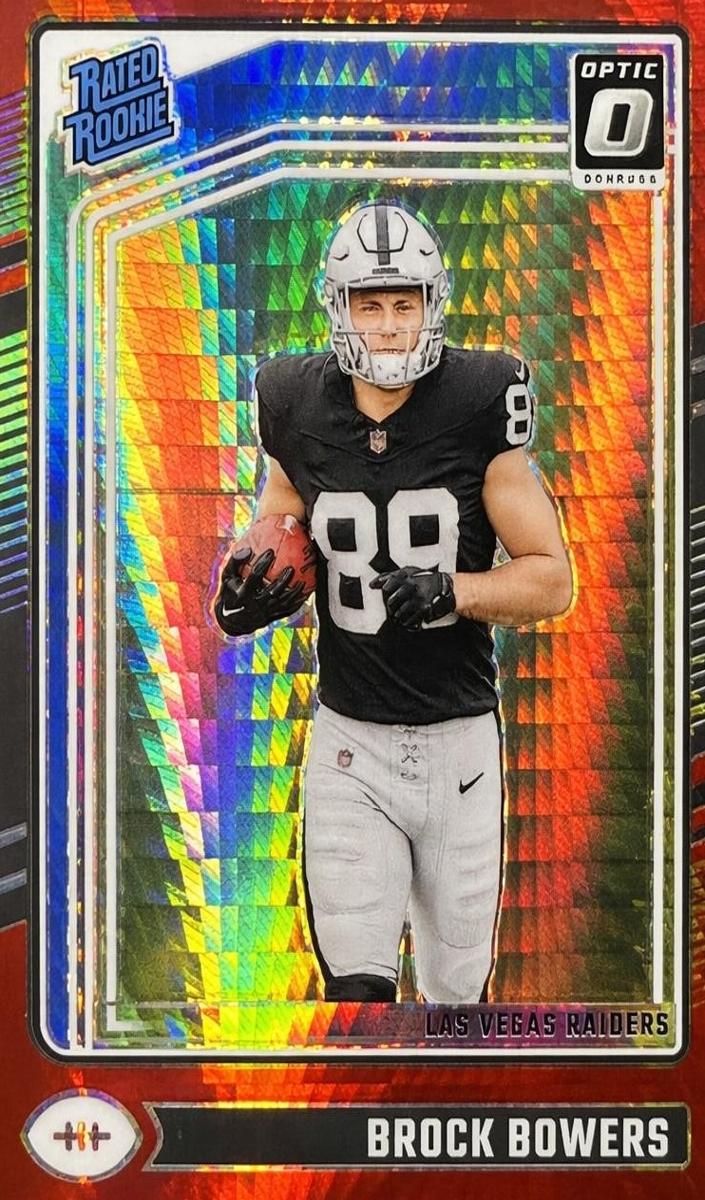 2024 Donruss Optic Football Red Hyper Brock Bowers #215 PSA 9