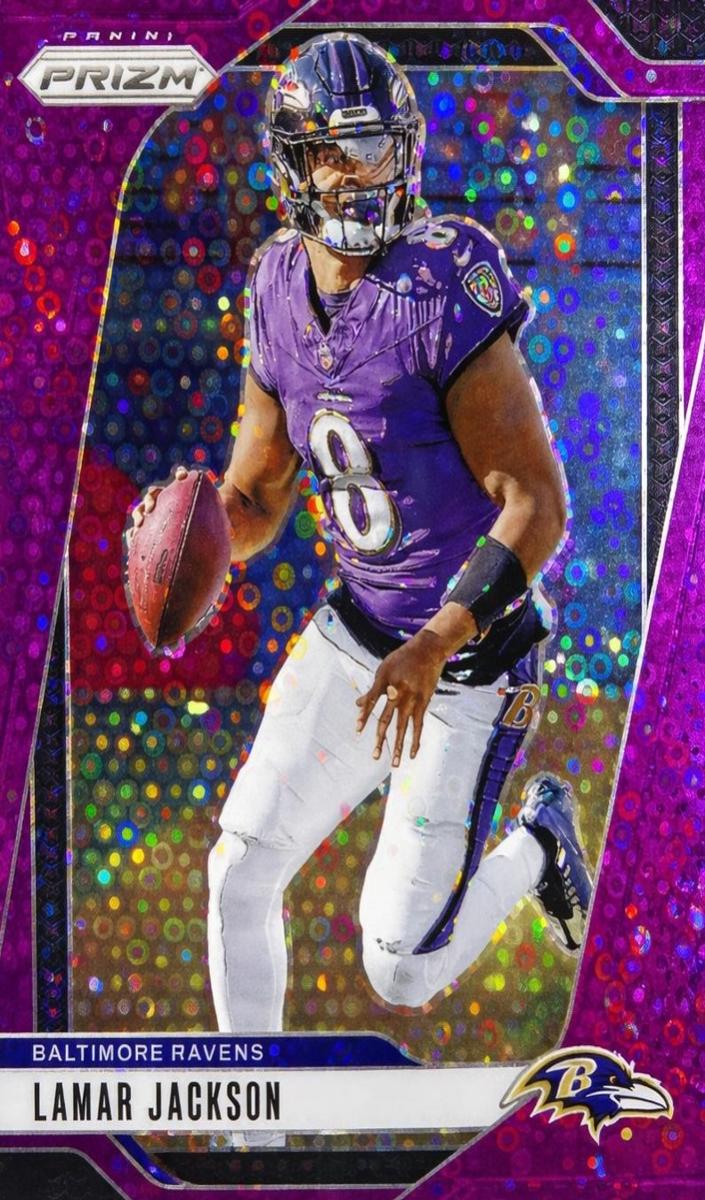 2024 Panini Prizm Football No Huddle Purple Lamar Jackson #19 PSA 9