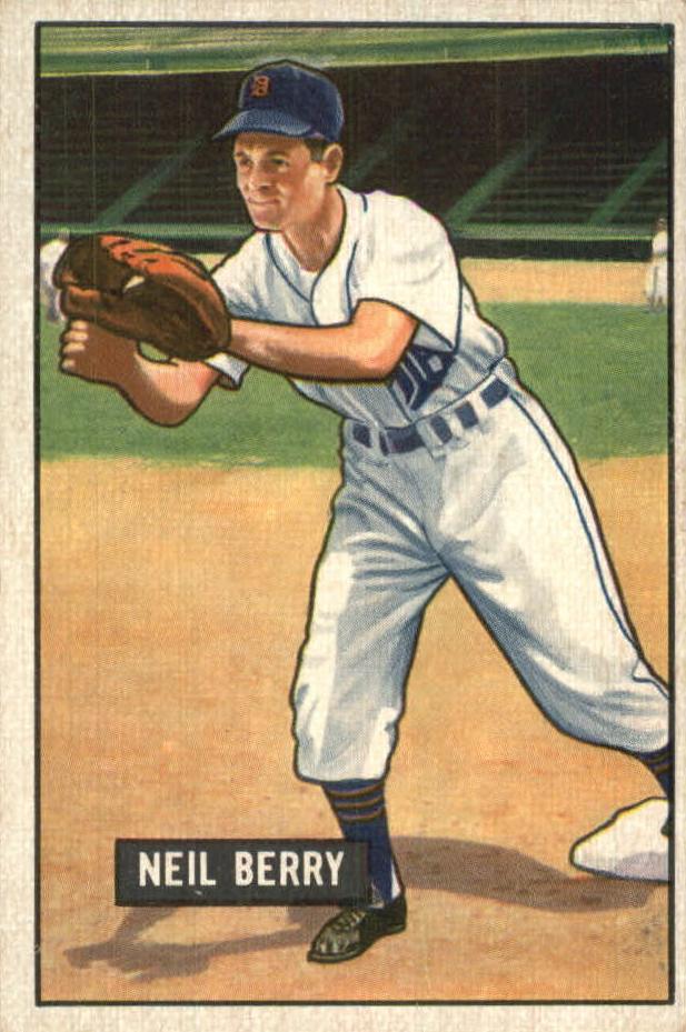 1951 Bowman Baseball Neil Berry #213 PSA 8