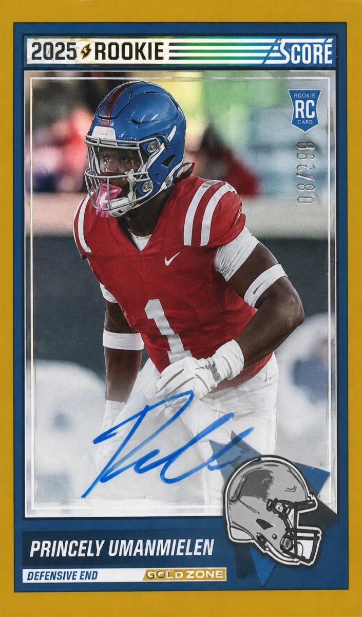 2025 Panini Score Football Gold Zone Princely Umanmielen #86