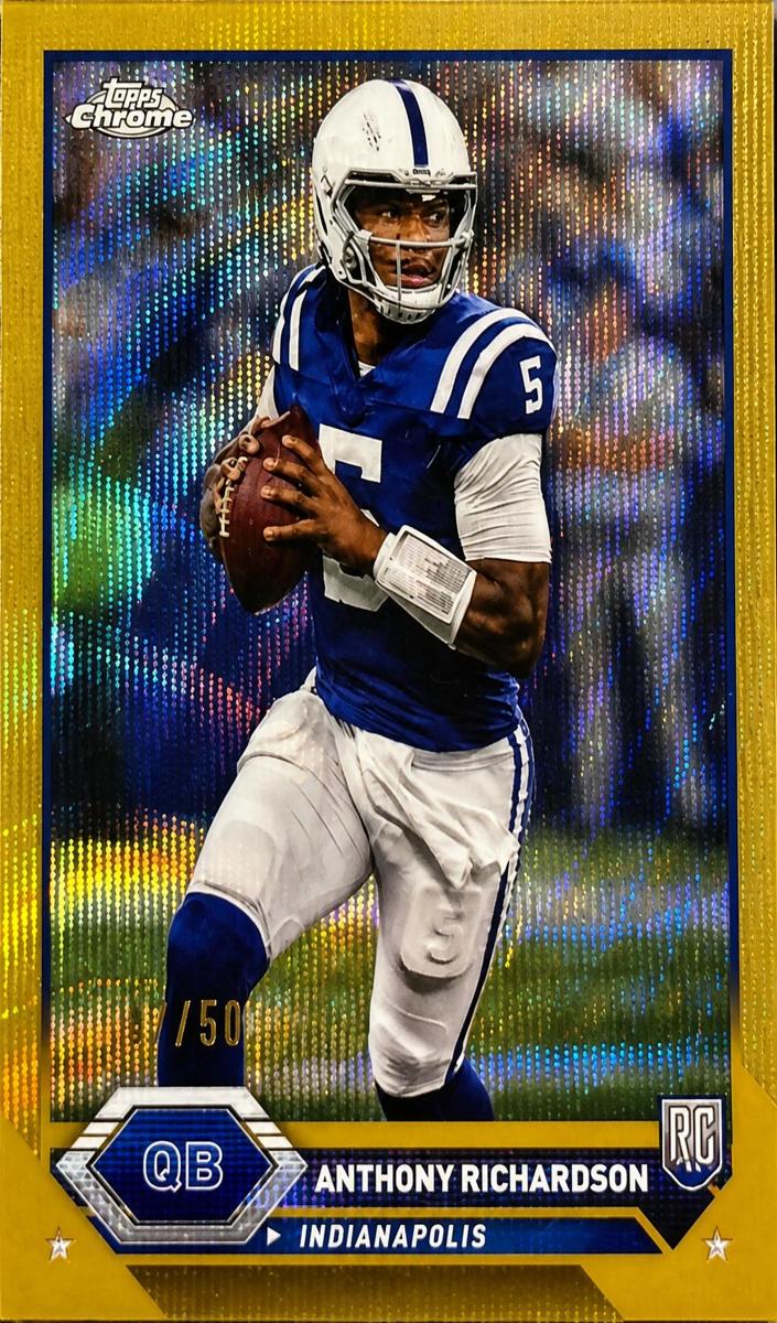 2023 Topps Composite Football Gold Wave Refractor Anthony Richardson #3 PSA 9