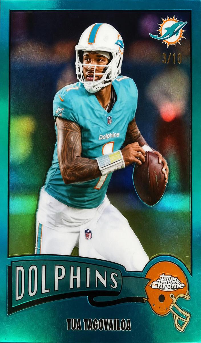 2025 Topps Chrome Football Aqua Refractor Tua Tagovailoa #1975-21