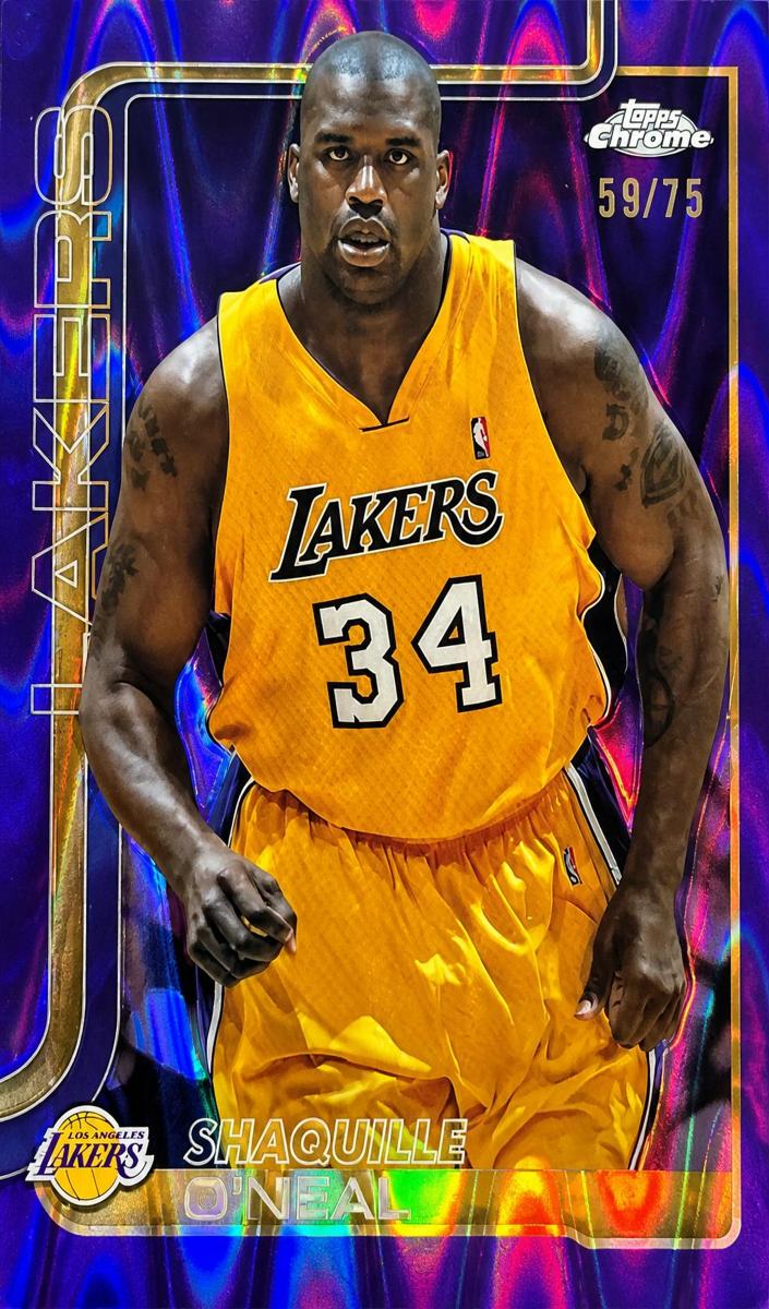 2025 Topps Chrome Basketball Purple Wave Refractor Shaquille O'Neal #242