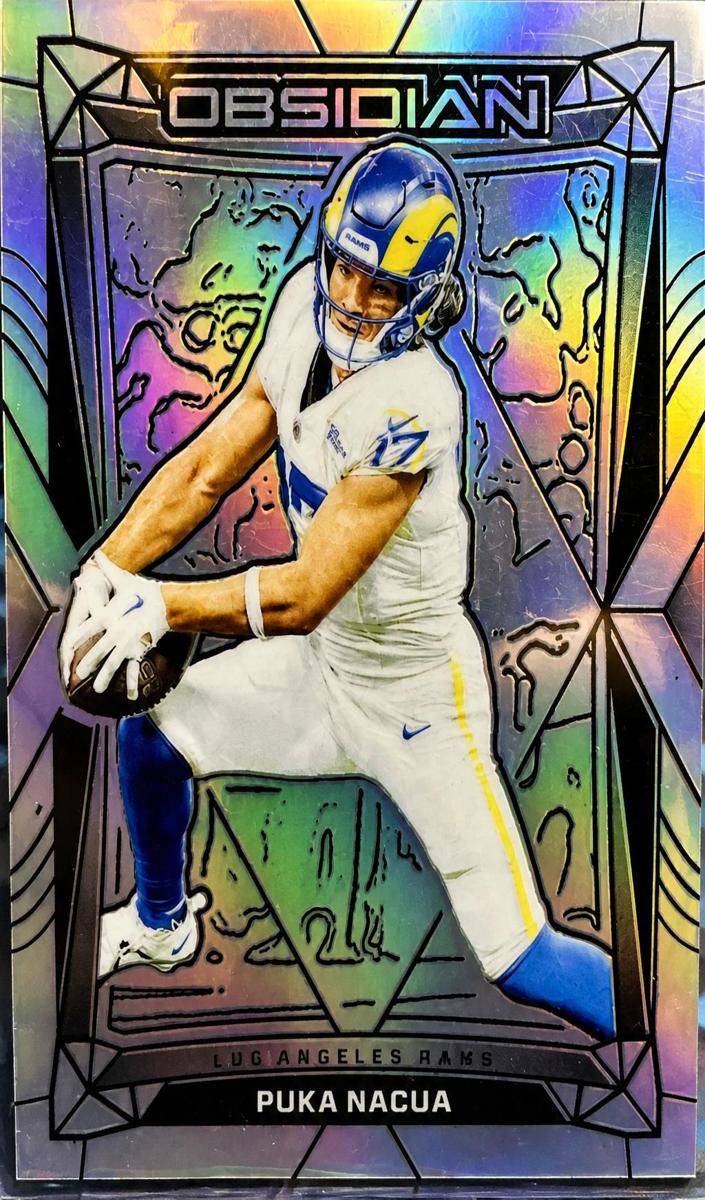 2024 Panini Obsidian Football Silver Puka Nacua #113 PSA 8